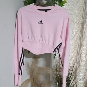 Adidas Women's Light Pink Cropped Sweatshirt
